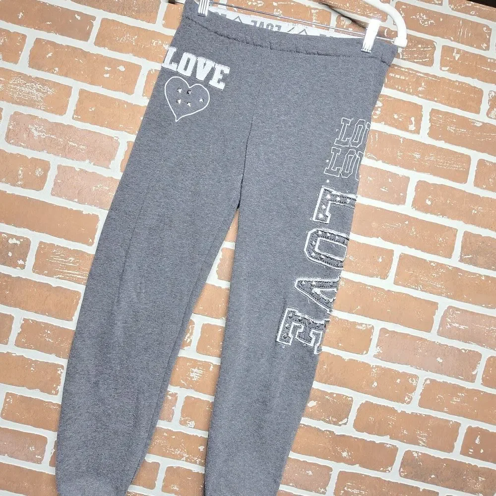 Thrill Sweatpants Joggers Womens S Gray Love Love Bottoms Love‎ Me 04 Ever